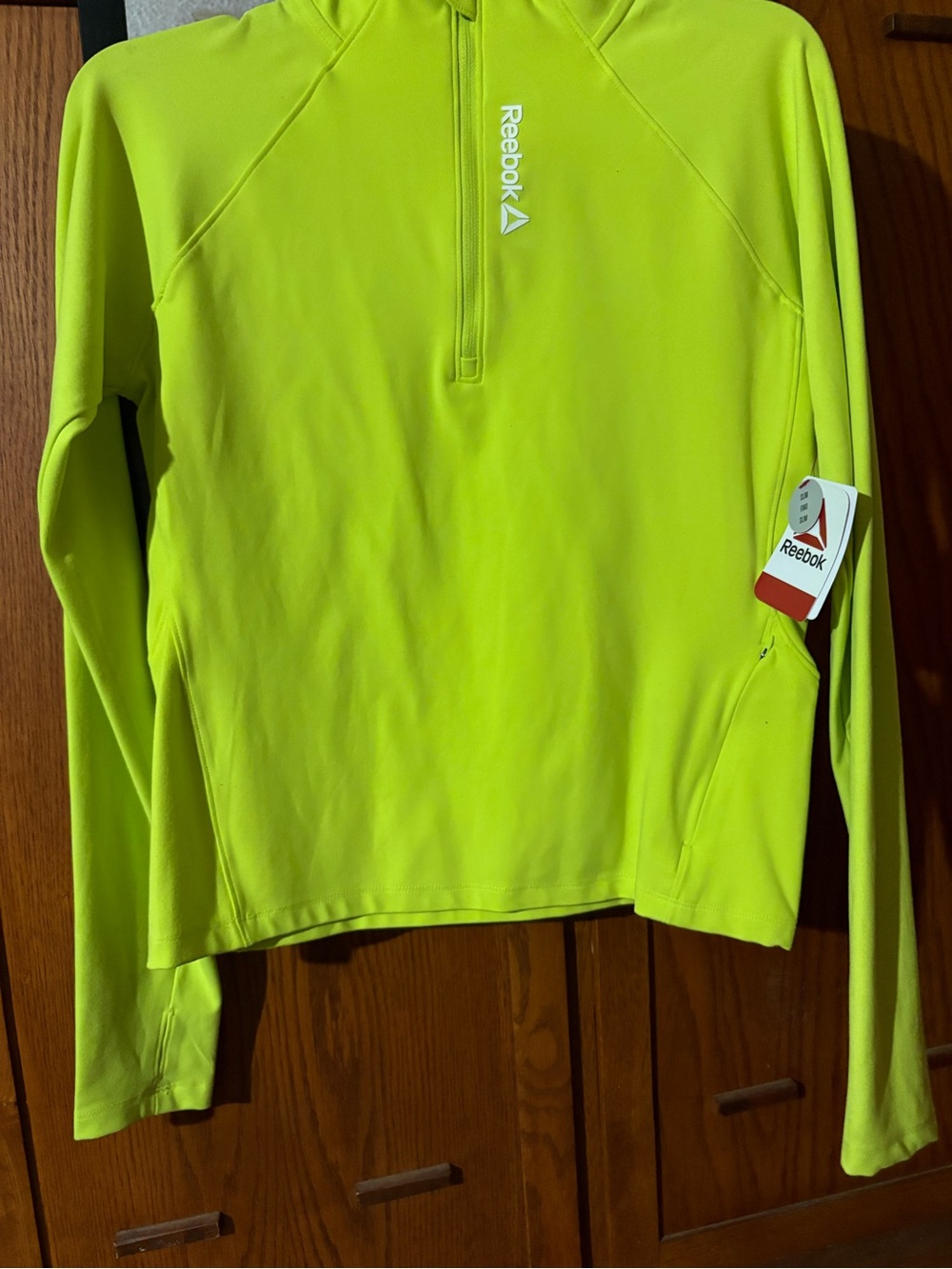 Reebok Neon Yellow Half-Zip Performance Pullover Workout Set